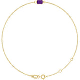 14K Yellow Gold Natural Amethyst 6 1/2-7 1/2" Bracelet
