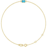 14K Yellow Gold Natural Aquamarine 6 1/2-7 1/2" Bracelet