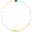 14K Yellow Gold Natural Emerald 6 1/2-7 1/2" Bracelet