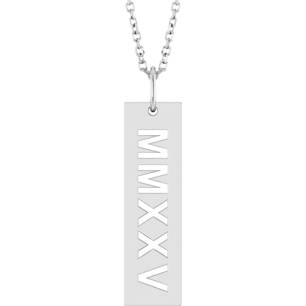 Sterling Silver 2025 Roman Numeral 16-18" Necklace