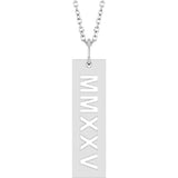 Sterling Silver 2025 Roman Numeral 16-18" Necklace