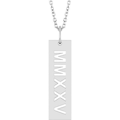Sterling Silver 2025 Roman Numeral 16-18" Necklace