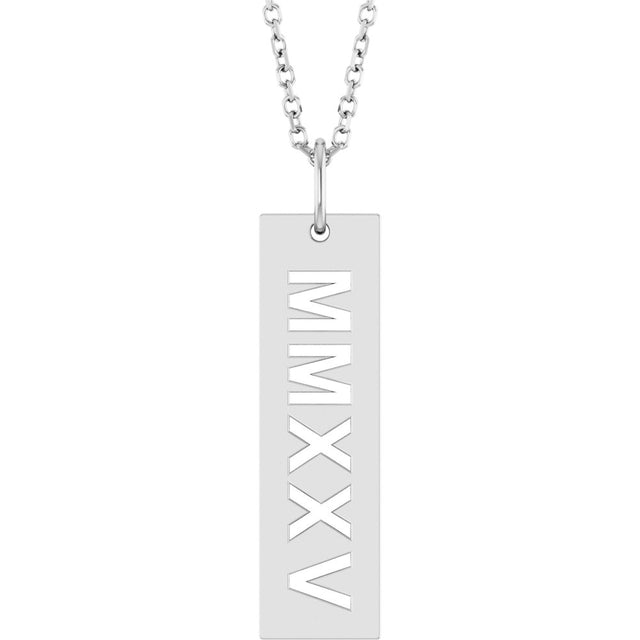 Sterling Silver 2025 Roman Numeral 16-18" Necklace