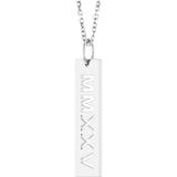 Sterling Silver 2025 Roman Numeral 16-18" Necklace