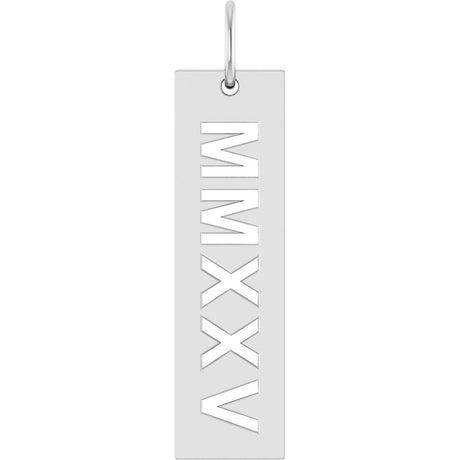 Sterling Silver 2025 Roman Numeral Pendant