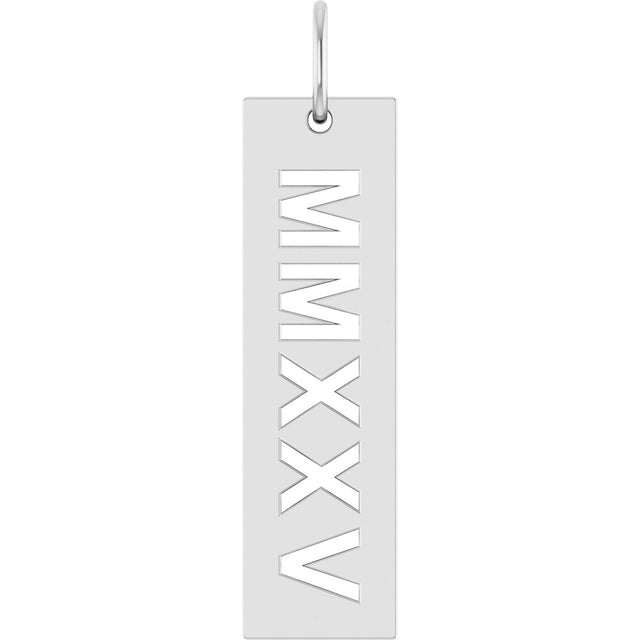 Sterling Silver 2025 Roman Numeral Pendant