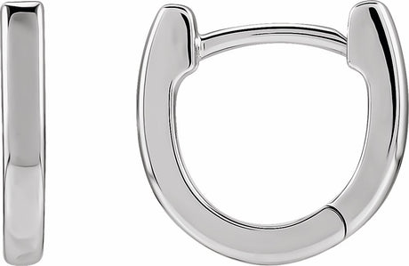Sterling Silver 14.5 mm Hinged Hoop Earrings 