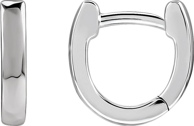 Sterling Silver 10 mm Hinged Hoop Earrings