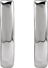 14K White Gold 10 mm Hinged Hoop Earrings