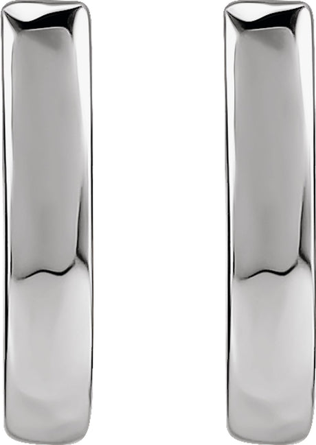 14K White Gold 10 mm Hinged Hoop Earrings