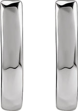 14K White 10 mm Hinged Hoop Earrings