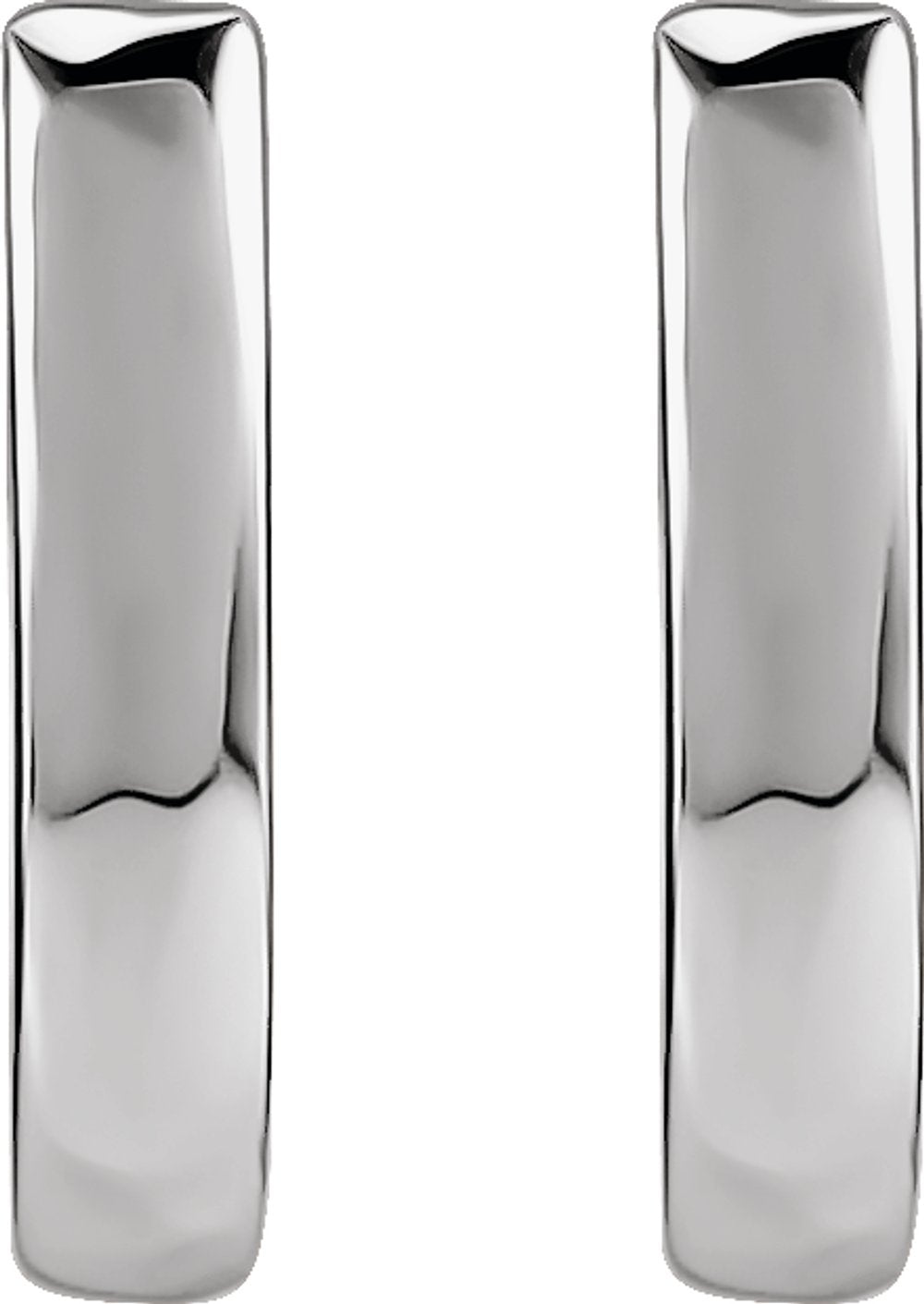 14K White 10 mm Hinged Hoop Earrings