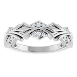 14K White 1/6 CTW Natural Diamond Band