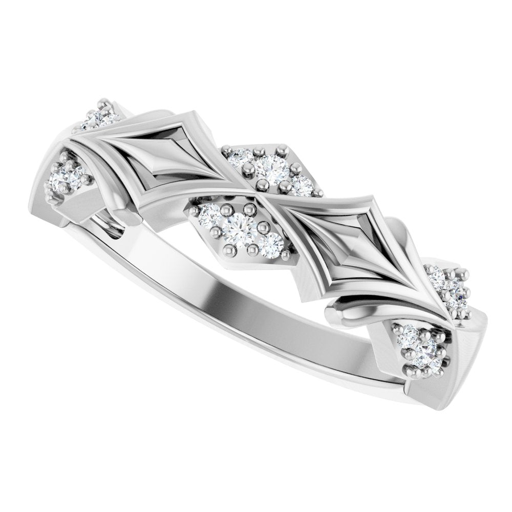 14K White 1/6 CTW Lab-Grown Diamond Band