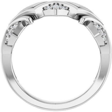 14K White 1/6 CTW Natural Diamond Band