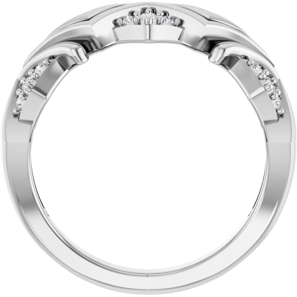 14K White 1/6 CTW Natural Diamond Band