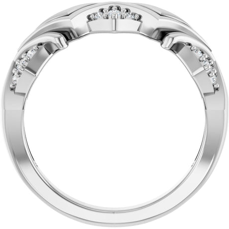 14K White 1/6 CTW Natural Diamond Band