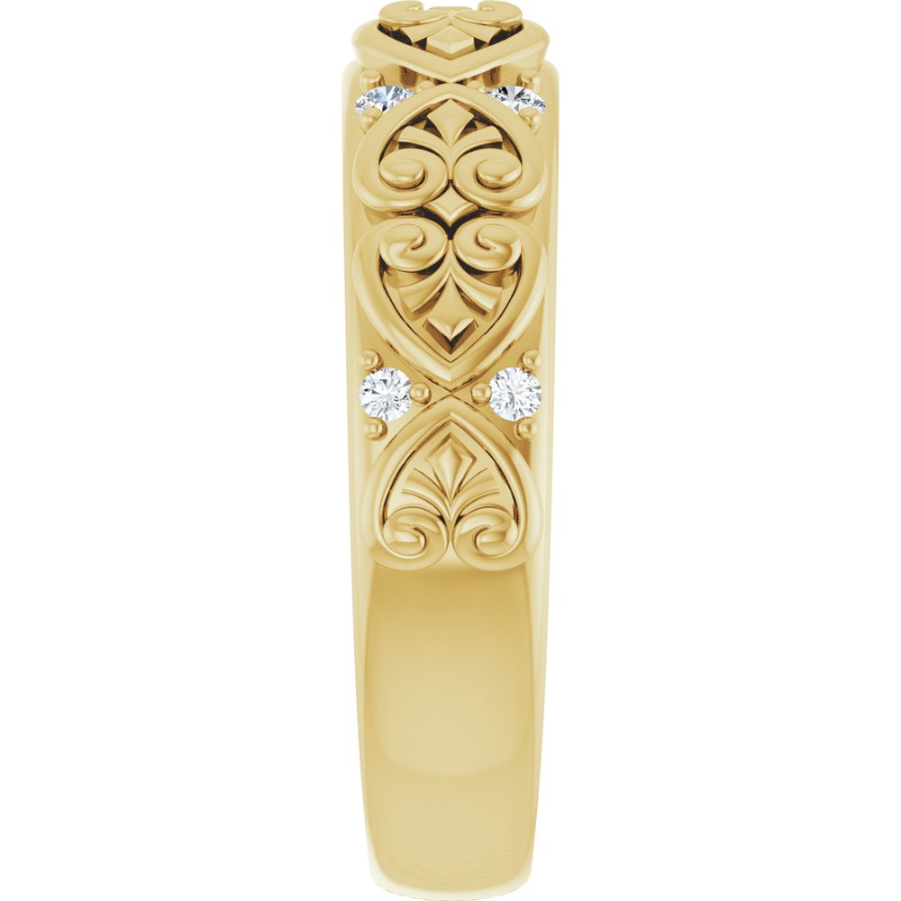 14K Yellow Gold 1/6 CTW Natural Diamond Accented Sculptural Band
