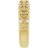 14K Yellow Gold 1/6 CTW Natural Diamond Accented Sculptural Band