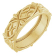 14K Yellow Gold 6.5 mm Sculptural Band Size 7
