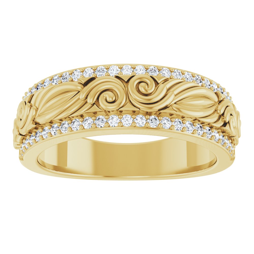 14K Yellow Gold 3/8 CTW Natural Diamond Band
