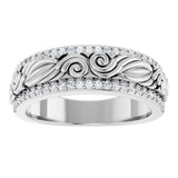 14K White Gold 3/8 CTW Natural Diamond Band