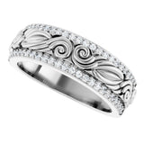 14K White Gold 3/8 CTW Natural Diamond Band
