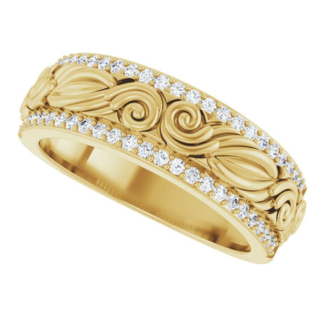 14K Yellow Gold 3/8 CTW Natural Diamond Band