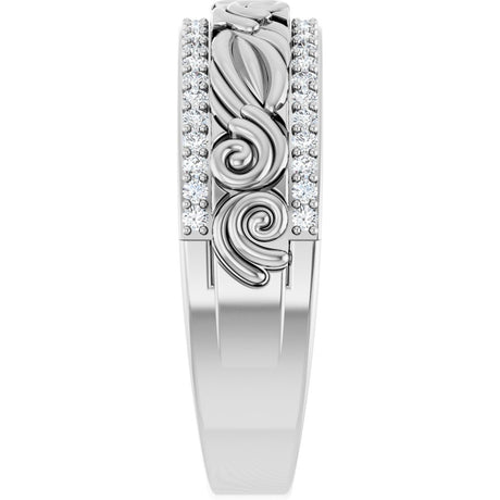 14K White Gold 3/8 CTW Natural Diamond Band