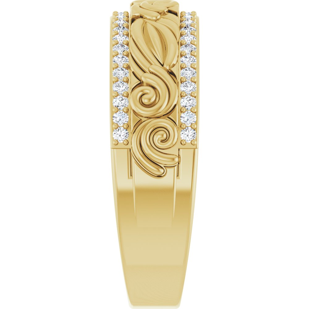 14K Yellow Gold 3/8 CTW Natural Diamond Band