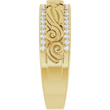 14K Yellow Gold 3/8 CTW Natural Diamond Band