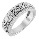 14K White Gold 3/8 CTW Natural Diamond Band