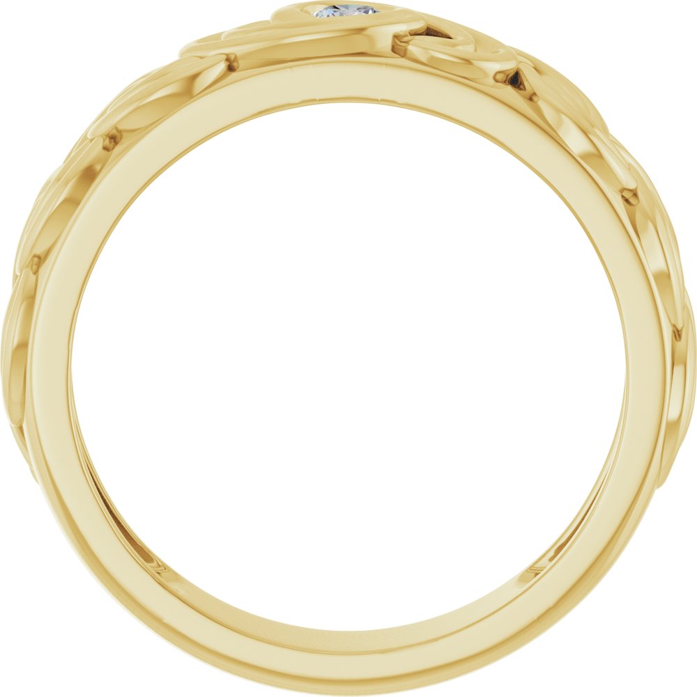 14K Yellow Gold 1/8 CT Natural Diamond Band