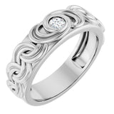 14K White Gold 1/8 CT Natural Diamond Band