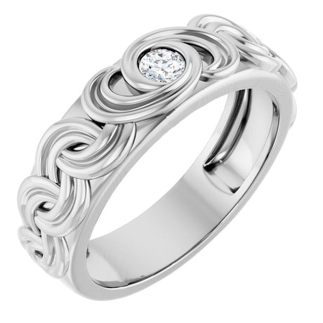 14K White Gold 1/8 CT Lab-Grown Diamond Band