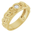 14K Yellow Gold 1/8 CT Natural Diamond Band