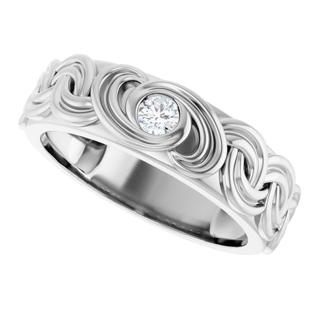 14K White Gold 1/8 CT Natural Diamond Band