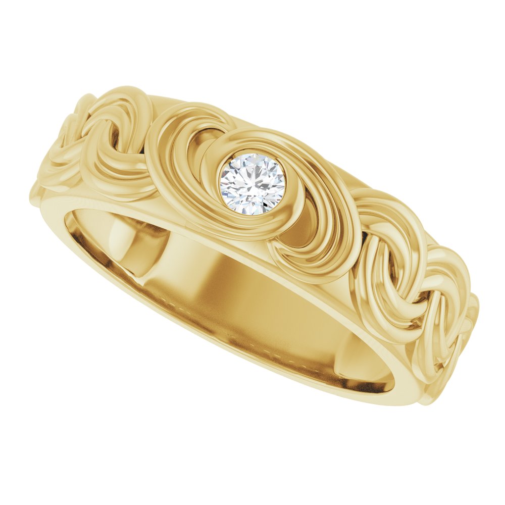 14K Yellow Gold 1/8 CT Natural Diamond Band
