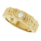14K Yellow Gold 1/8 CT Natural Diamond Band