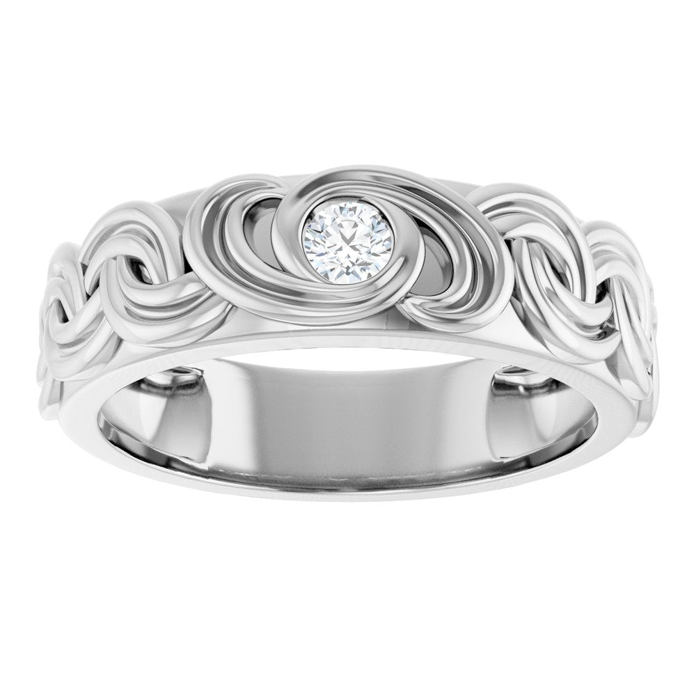 14K White Gold 1/8 CT Lab-Grown Diamond Band