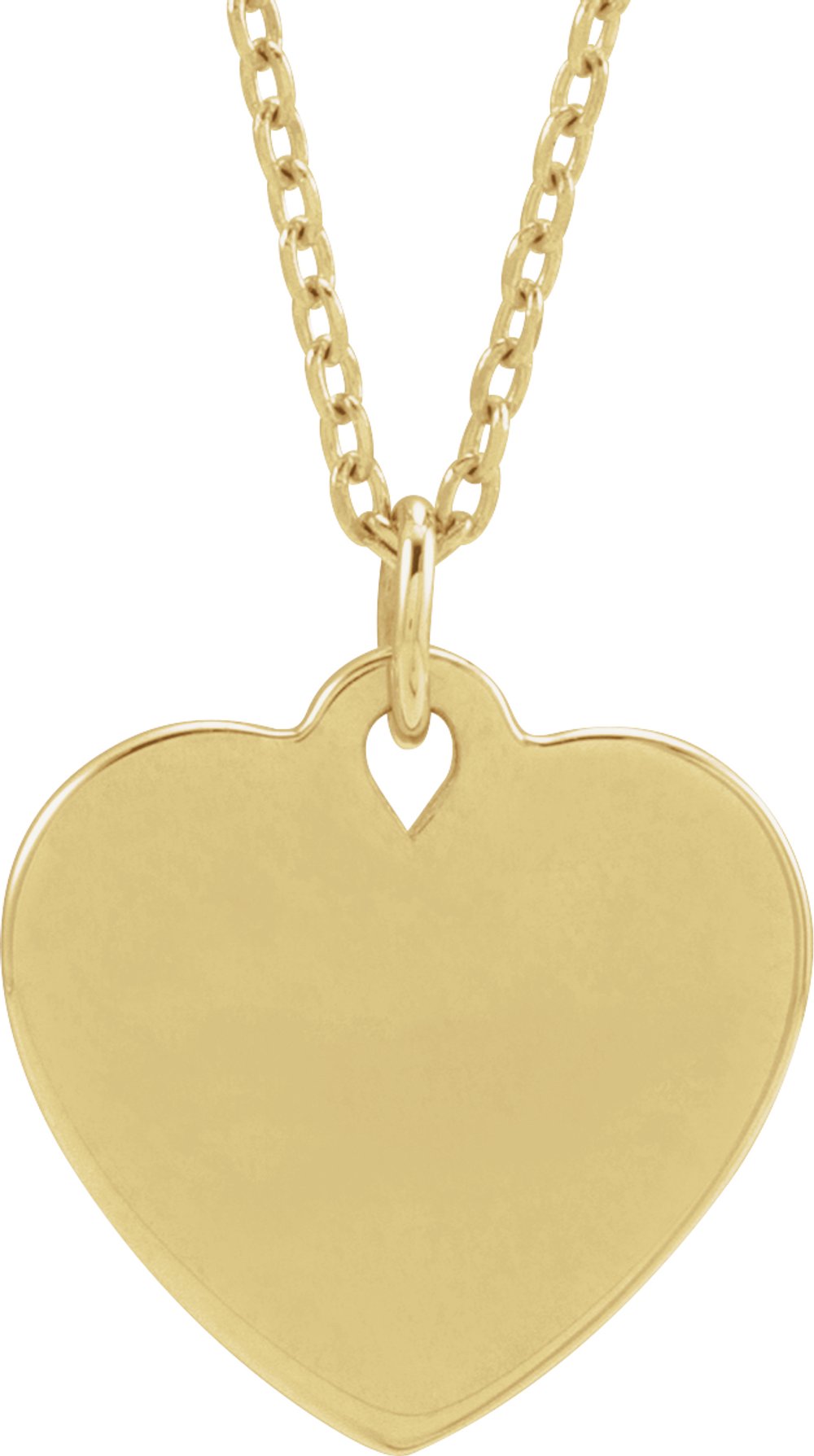 14K Yellow Gold Engravable Floral Heart 16-18" Necklace