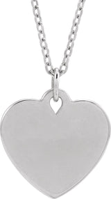 Sterling Silver Engravable Floral Heart 16-18" Necklace