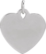 Sterling Silver Engravable Floral Heart Pendant