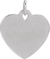 14K White Gold Engravable Floral Heart Pendant