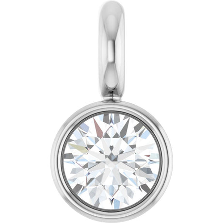 14K White .03 CT Lab-Grown Diamond Dangle