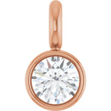 14K Rose .03 CT Natural Diamond Dangle