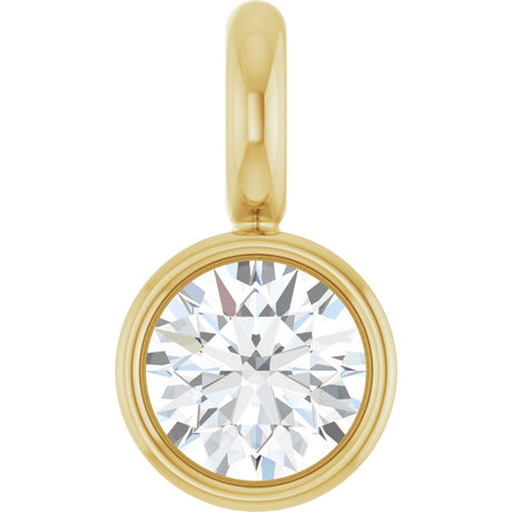 14K Yellow Lab-Grown Moissanite Dangle