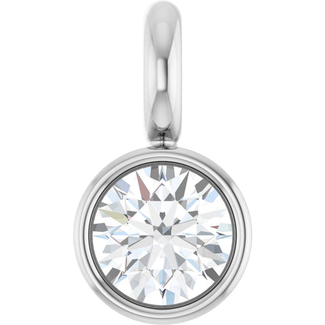 14K White .03 CT Natural Diamond Dangle