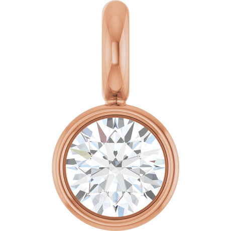 14K Rose .03 CT Lab-Grown Diamond Dangle