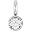 14K White .015 CT Natural Diamond Dangle